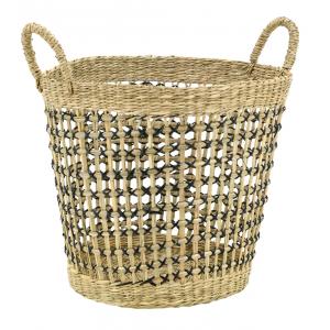 Photo CUT1590 : Natural and stained seagrass basket
