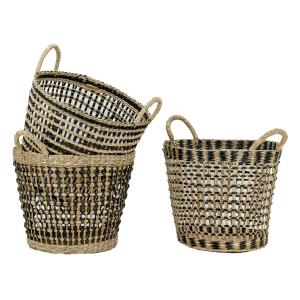 Photo CUT1590 : Natural and stained seagrass basket