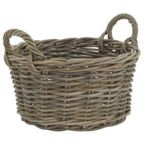 Photo CUT1620 : Round basket in grey kubu