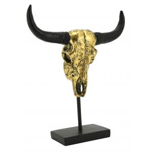 Photo DAN3210 : Horn statue black and gold resin