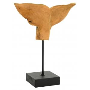 Photo DAN3330 : Recycled teak abstract tail fish stand deco 