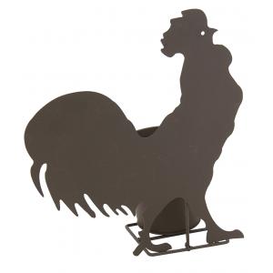 Photo DAN3380 : Metal rooster-shaped flower pot cover