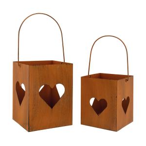 Photo DBO197S : Rusty finish metal candle jars