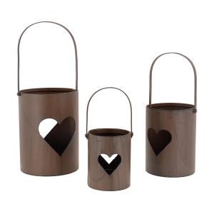 Photo DBO198S : Rusty finish metal candle jars