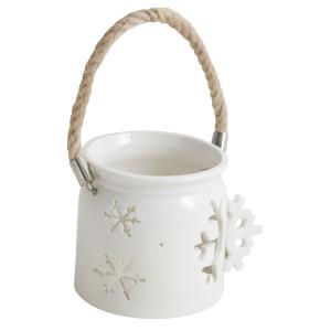 Photo DBO2370V : White stained glass candle holder