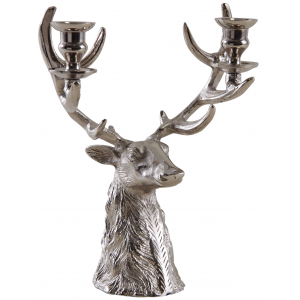 Photo DBO3220 : Bougeoir tête de cerf en aluminium