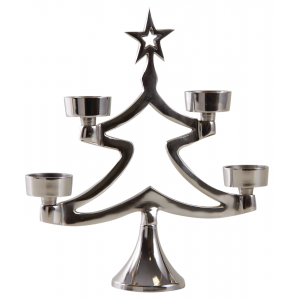 Photo DBO3240 : Sapin porte bougie en aluminium H30