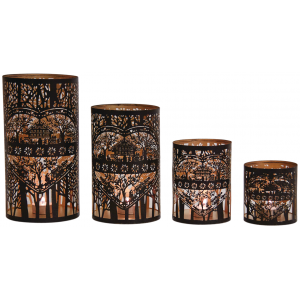 Photo DBO326S : Lacquered metal candle holders