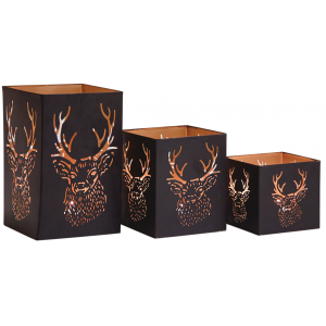 Photo DBO330S : Lacquered metal candle holders Deer