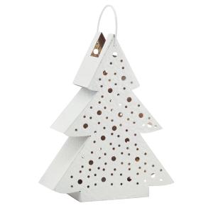 Photo DBO3660 : White lacquered metal lantern Christmas tree