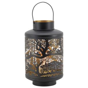 Photo DBO3752 : Lanterne en métal laqué intérieur doré