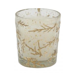 Photo DBO4090V : Glassed candle with fern design