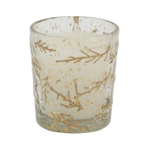 Photo DBO4090V : Glassed candle with fern design