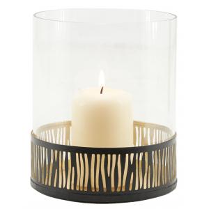 Photo DBO4100V : Metal and glass candle holder