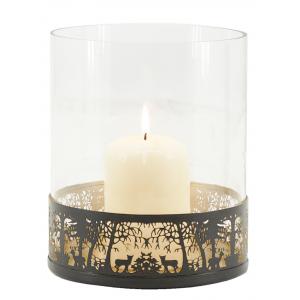 Photo DBO4110V : Metal and glass candle holder - Forest