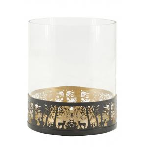 Photo DBO4110V : Metal and glass candle holder - Forest