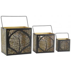 Photo DBO412S : Metal Leaf candle holders
