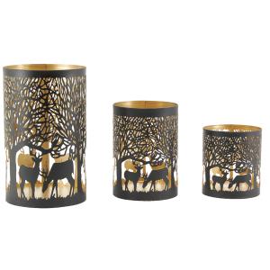 Photo DBO415S : Metal Deers candle holders