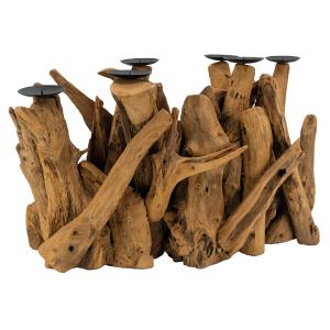 Photo DBO4620 : Candles holder in teak wood