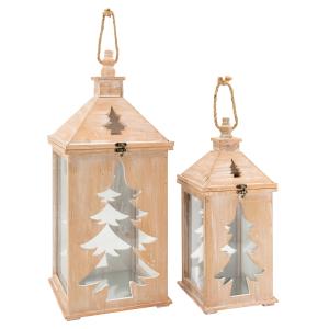 Photo DBO466SV : Lanterns in pine tree and metal