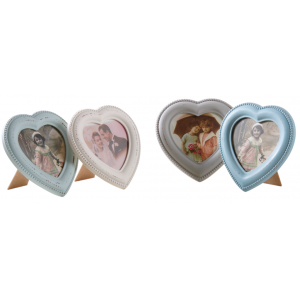 Photo DCA2240V : Aged wood heart-shaped photo frame