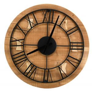 Photo DHL1650 : Horloge en bois recyclé et métal