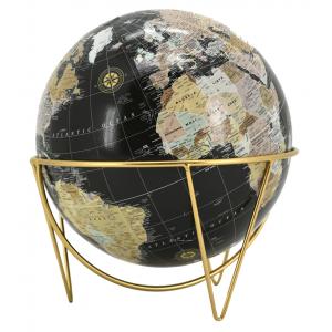 Photo DMA1590 : Black resin and gold metal earth globe