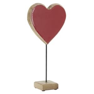 Photo DMA1730 : Coeur rouge en manguier sur socle