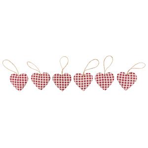 Photo DMO191S : Set of 6 fabric hearts