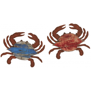 Photo DMU1810 : Décoration murale crabe rouge et bleu