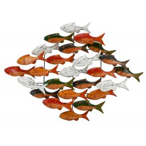 Photo DMU2240 : Metal and albasia wall decor, fish design