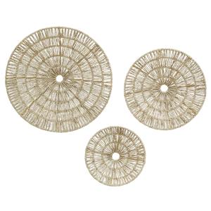 Photo DMU244S : Set of 3 seagrass wall decor 