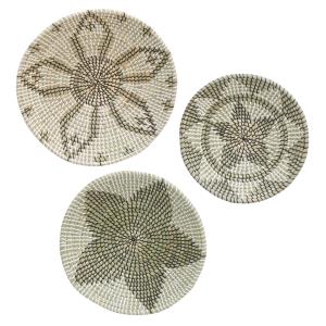 Photo DMU249S : Set of 3 natural seagrass wall decor 