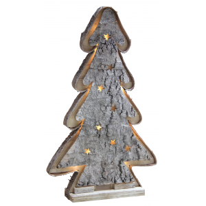 Photo DNO1551 : Sapin en bouleau blanchi avec led