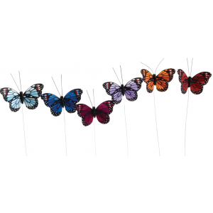 Photo DPI188S : Lot de 6 piques décoratifs papillons