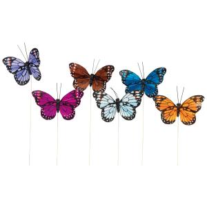 Photo DPI188S : 6 butterfly decorative floral picks 