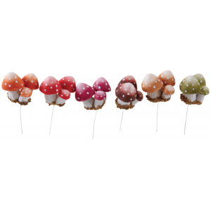 Photo DPI189S : 6 mushrooms decorative floral picks 