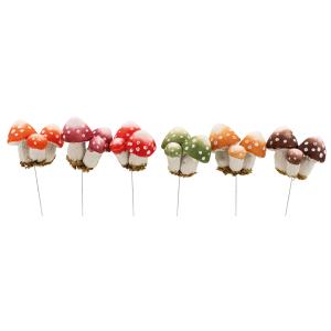 Photo DPI189S : 6 mushrooms decorative floral picks 