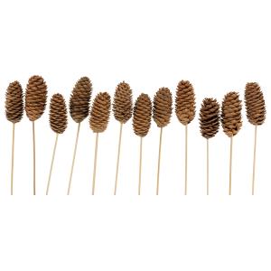 Photo DPI191S : Set of 12 picks in the shape of pinecones.