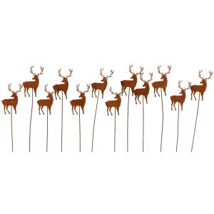 Photo DPI193S : Set of 12 metal deer-shaped picks