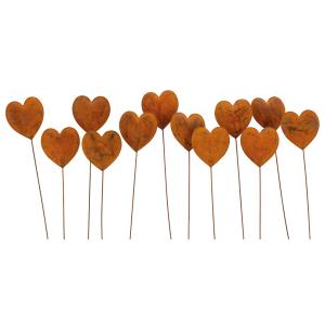 Photo DPI195S : Set of 12 metal heart picks