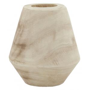 Photo DVA1780 : Vase en bois clair. A assortir avec différentes tailles, et à agrémenter de fleurs séchés pour une déco tendance.