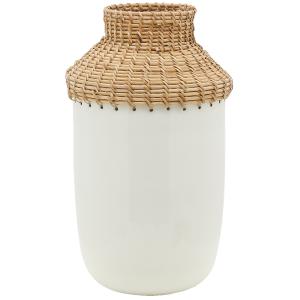 Photo DVA1990 : White lacquered metal vase
