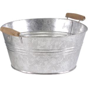 Photo GCO1051 : Round basket in galvanized metal