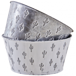 Photo GCO4100 : Patinated metal basket Cactus