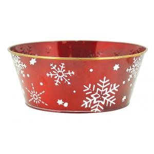 Photo GCO4212 : Round lacquered metal basket Snowflakes