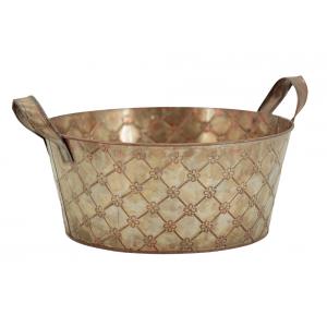 Photo GCO4242 : Round antic bronze metal basket