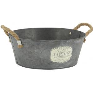 Photo GCO4280 : Round patinated metal basket Au Petit Jardin