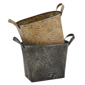 Photo GCO4320 : Lacquered metal basket leaves