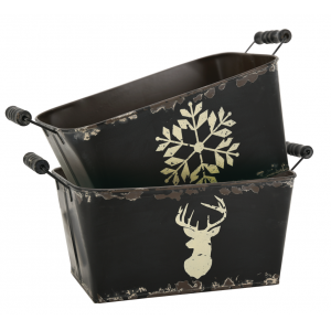 Photo GCO4360 : Lacquered metal basket with antic finish